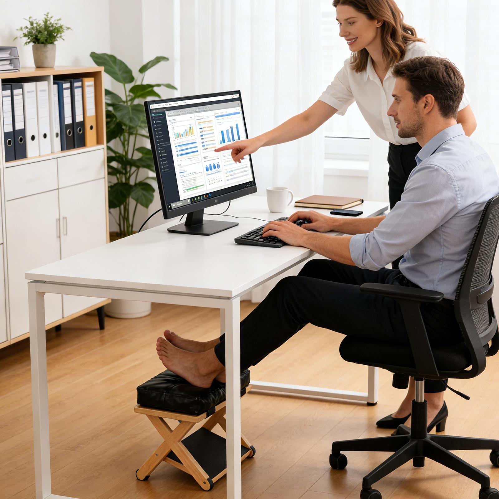 Repose-pieds en bois à double  - Footrest Under Desk avis et prix