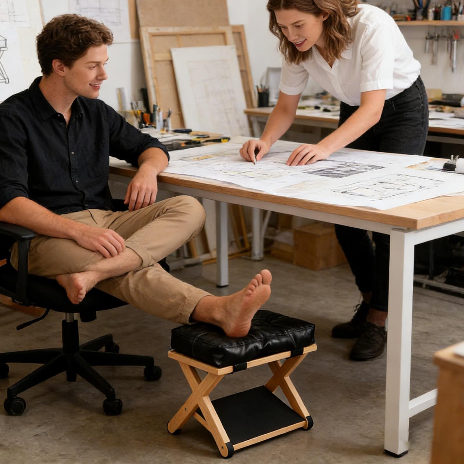 Repose-pieds en bois à double  - Footrest Under Desk avis et prix